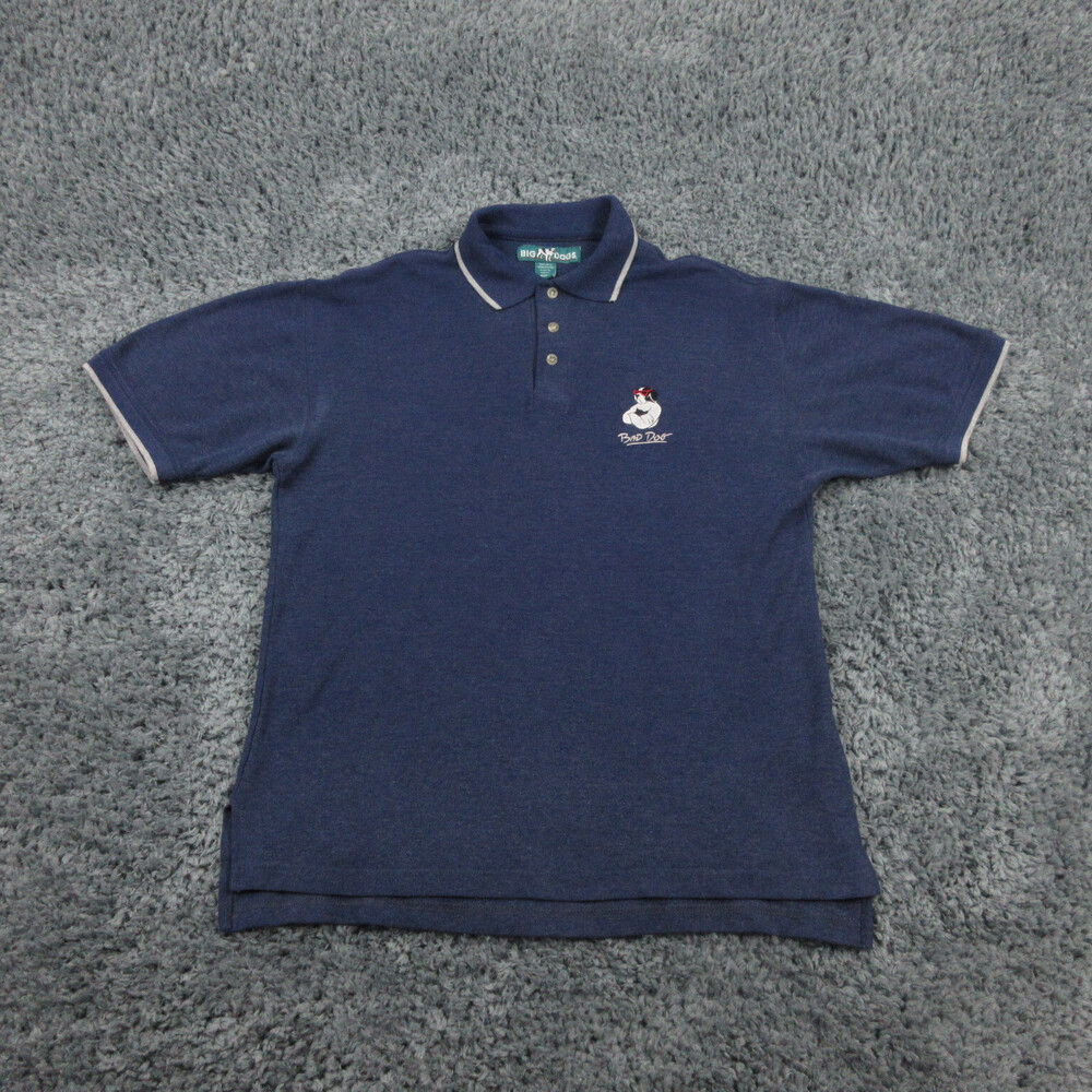 Big Dogs Shirt Mens Medium Blue Embroidered Short Sleeve Golf Polo